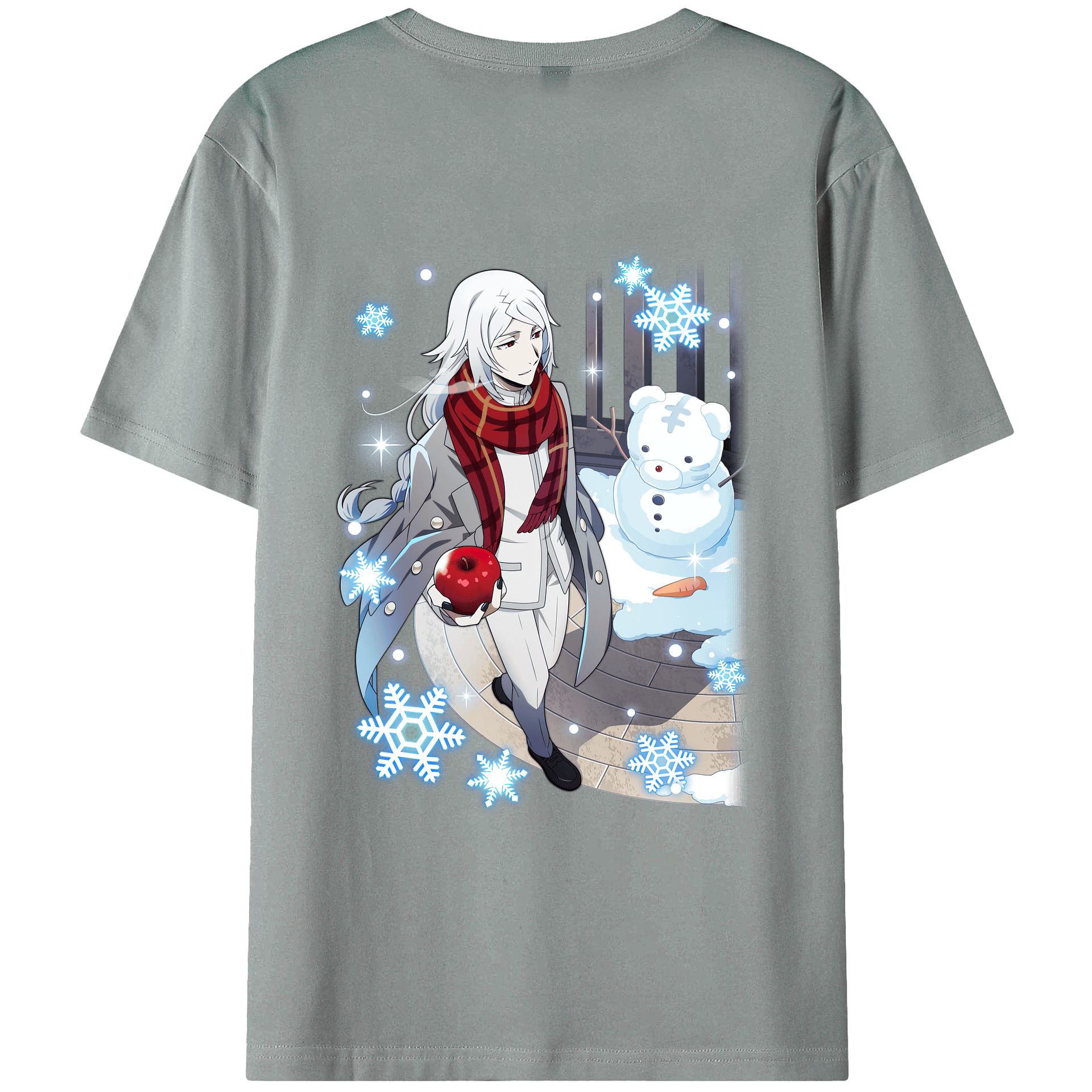 （画像用） 文豪ストレイドッグス Bungo Stray Dogs 綿100％ メンズ半袖Tシャツ（バックプリント） 通気性